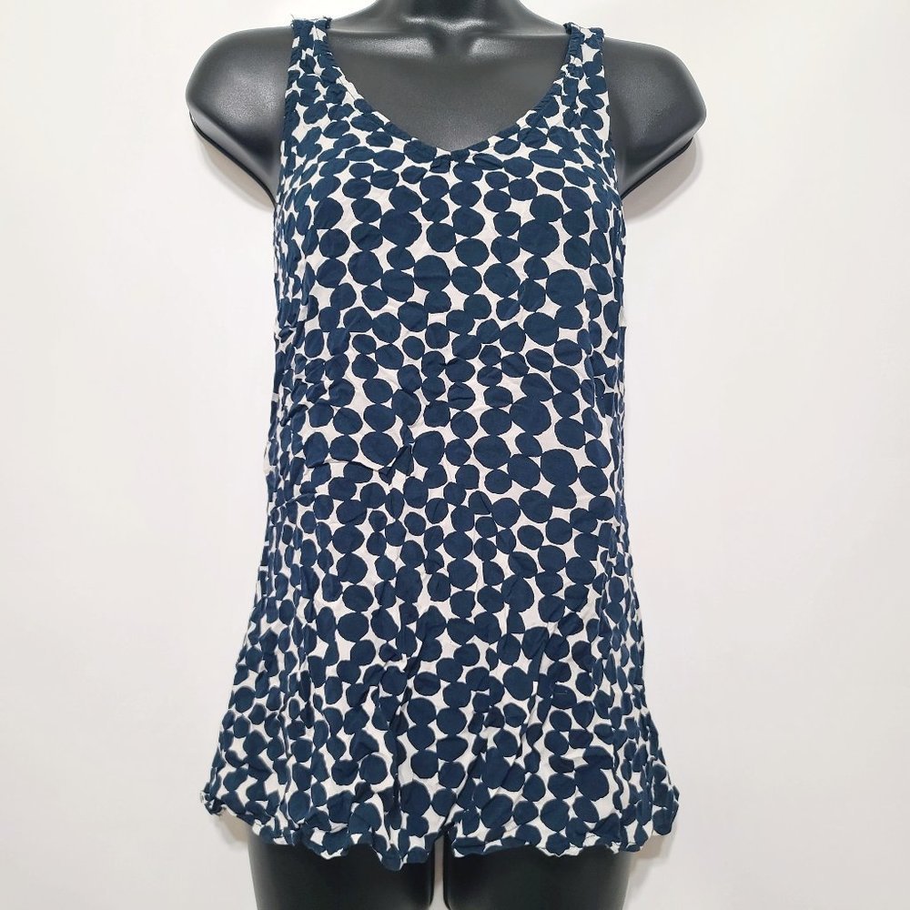XXI Twenty One Polka Dot Navy Blue Sleeveless Top [S]